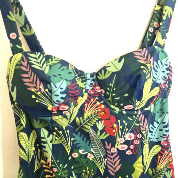 Cocopalm One Piece Jungle Corset Maillot Swimsuit Size S - Picture 4 of 9